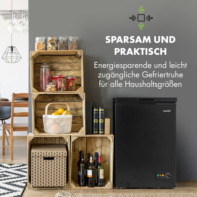 Iceblokk 100 Gefriertruhe Gefrierschrank 100 L 75 W 100 Ltr | Schwarz