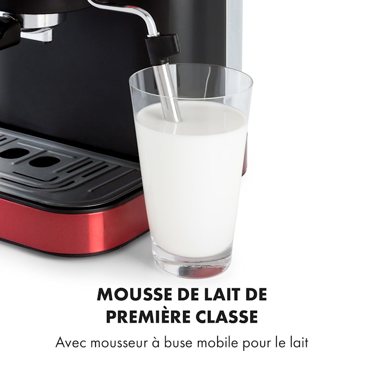 Machine à espresso Arabica 1050W 15 Bar 1,5l Panneau de contrôle tactile acier inoxydable Rouge