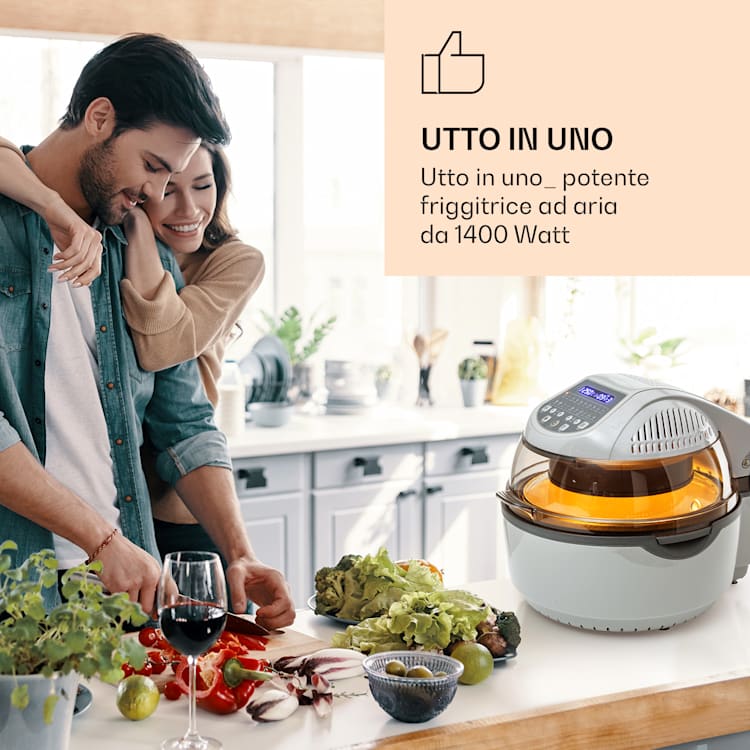Friggitrice ad aria VitAir Smart Controllo tramite app / 1400W / 7,75 l / 20 programmi Argento
