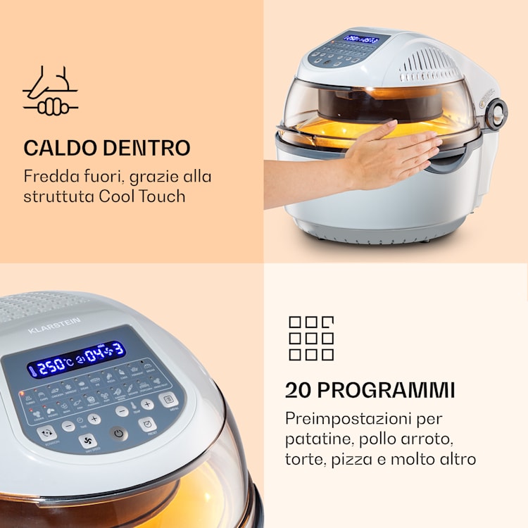 Friggitrice ad aria VitAir Smart Controllo tramite app / 1400W / 7,75 l / 20 programmi Argento