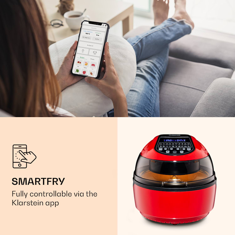 VitAir Smart, Friteuză cu aer cald, Control prin aplicație/ 1400 W / 7,75 l / 20 de programe Roșu