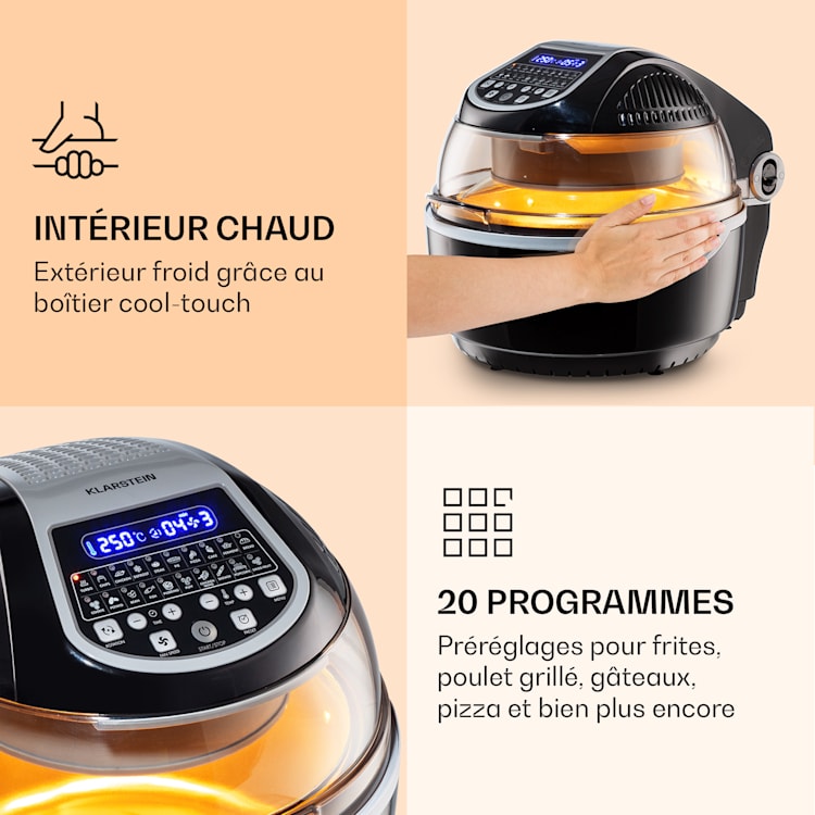 VitAir Smart Friteuse à air chaud contrôle par appli / 1400 W / 7,75 L / 20 Programmes Noir