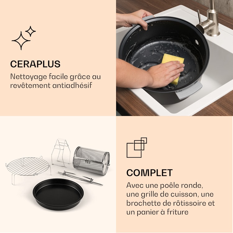VitAir Smart Friteuse à air chaud contrôle par appli / 1400 W / 7,75 L / 20 Programmes Noir