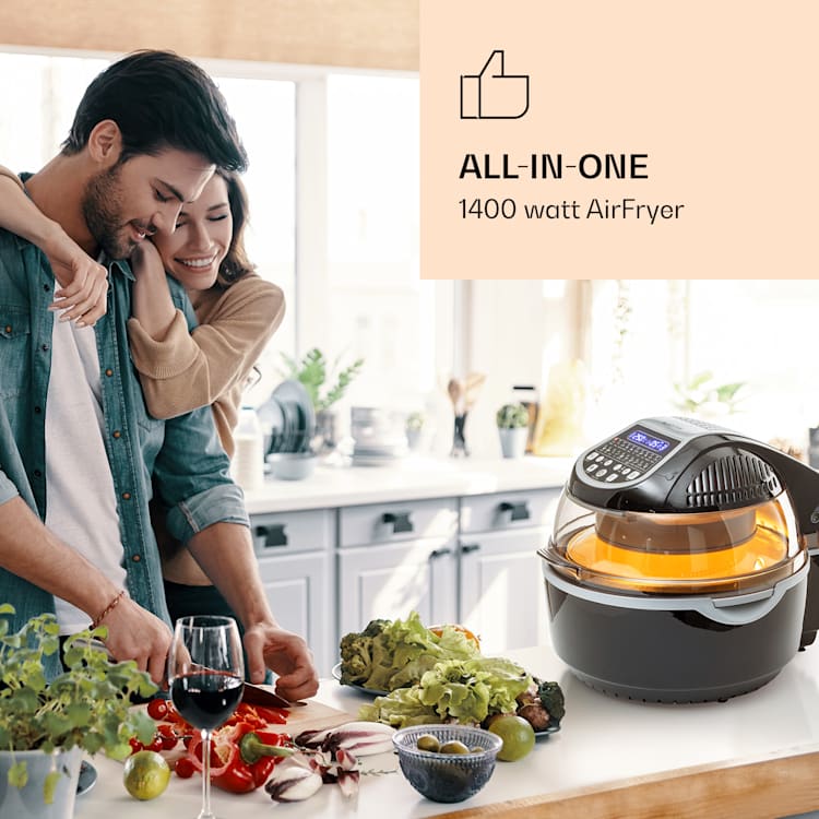 VitAir Smart heteluchtfriteuse app control / 1400W / 7,75 l / 20 programma's Zwart