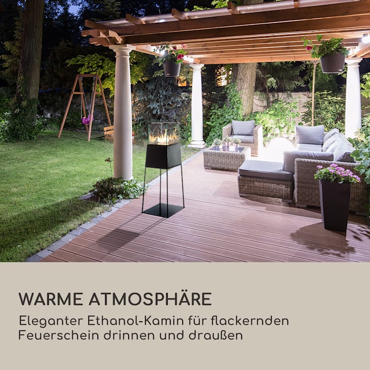 Firetower Ethanol-Kamin Sicherheitsbrenner 250 ml / 1,5 h Löschhilfe Flammenschutz Schwarz
