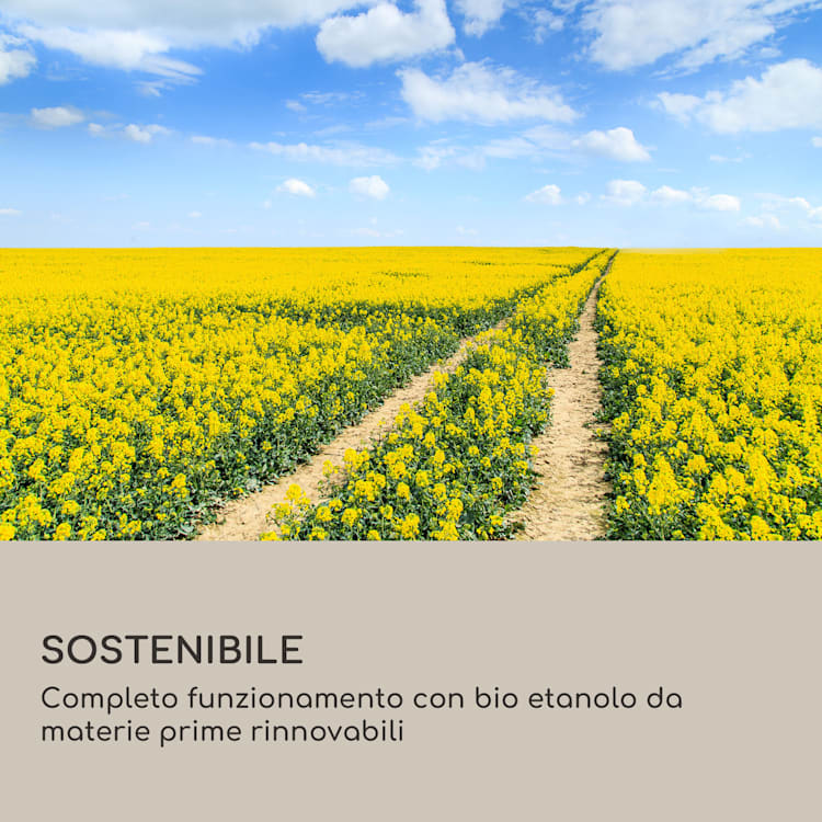 Firetower Camino a etanolo, bruciatore di sicurezza, 250 ml / 1,5 ore, dispositivo di spegnimento, parafiamma Nero