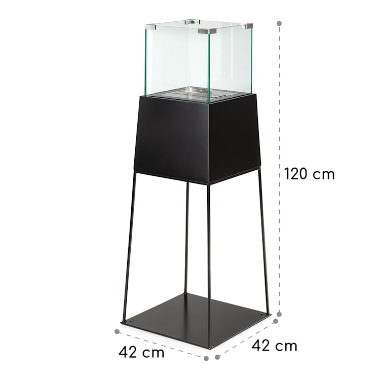 Firetower, kamin na etanol, varnostni gorilnik, 250 ml/1,5 h, pripomoček za gašenje, zaščita pred plamenom Črna