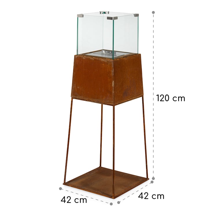 Firetower cheminée à l'éthanol, brûleur de sécurité 250 ml / 1,5 h outil d'extinction pare-flamme rouiller