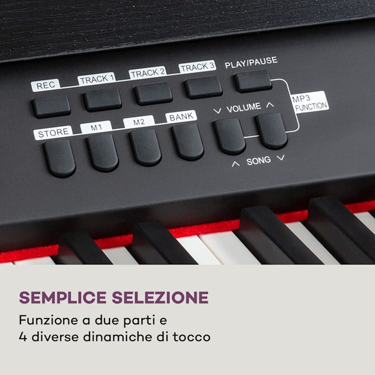 Subi 88 Harmony Piano elettrico 88 tasti meccanica a martello 160 ritmi 80 canzoni demo Legno nero