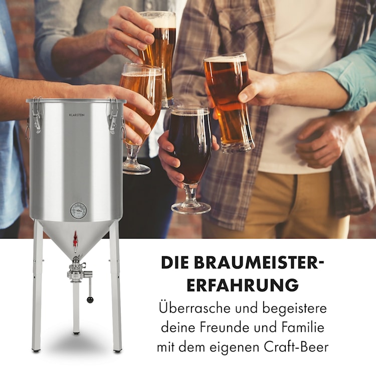 Gärkeller Pro XL Fermentierkessel 60 Liter Hefeablassventil 304-Edelstahl