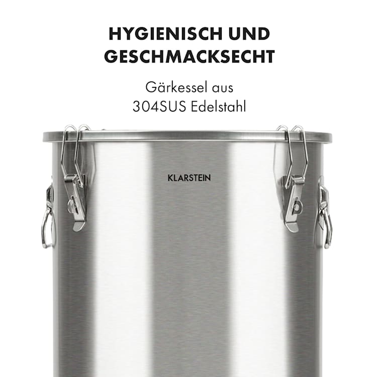 Gärkeller Pro XL Fermentierkessel 60 Liter Hefeablassventil 304-Edelstahl