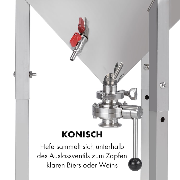 Gärkeller Pro XL Fermentierkessel 60 Liter Hefeablassventil 304-Edelstahl