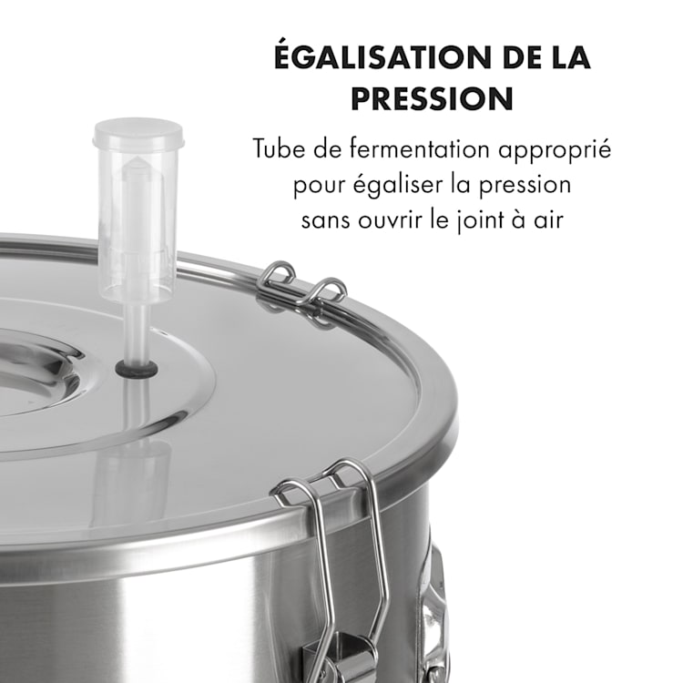 Gärkeller Pro XL cuve de fermentation 60 litres, vanne de vidange de la levure, acier 304