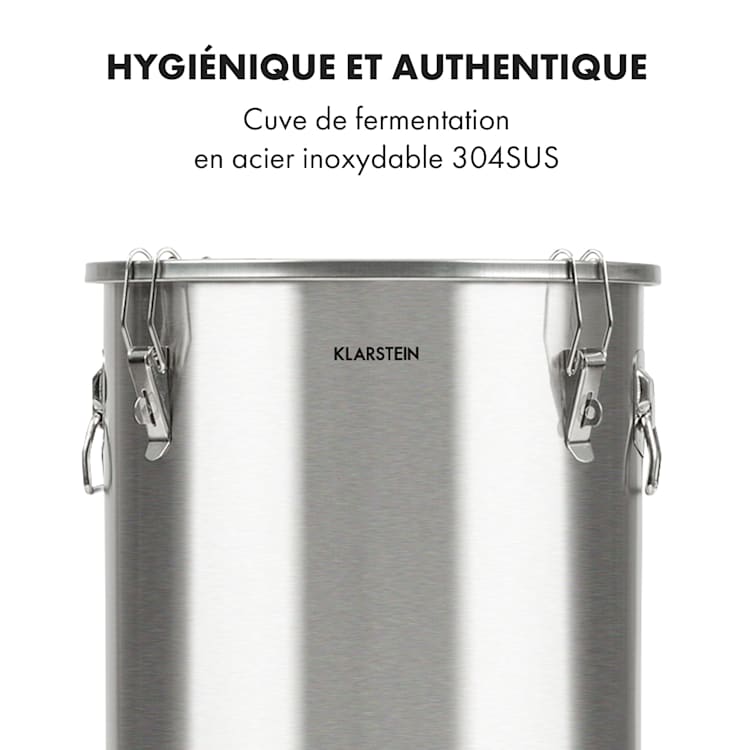 Gärkeller Pro XL cuve de fermentation 60 litres, vanne de vidange de la levure, acier 304