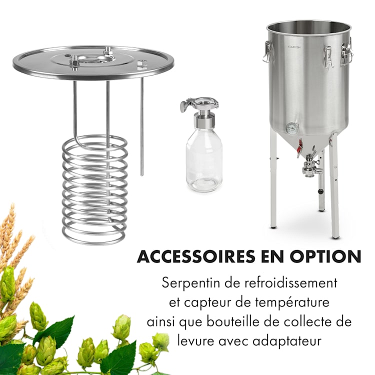 Gärkeller Pro XL cuve de fermentation 60 litres, vanne de vidange de la levure, acier 304