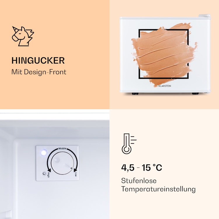 Pretty Cool Make-Up-Kühlschrank Apricot 17 Liter 50 Watt 1 Boden Apricot