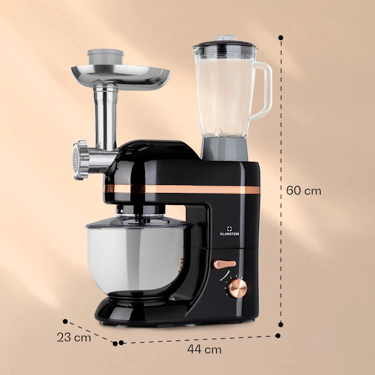 Lucia Elegance Food Processor Blender Meat Grinder 1800W BPA-free Black