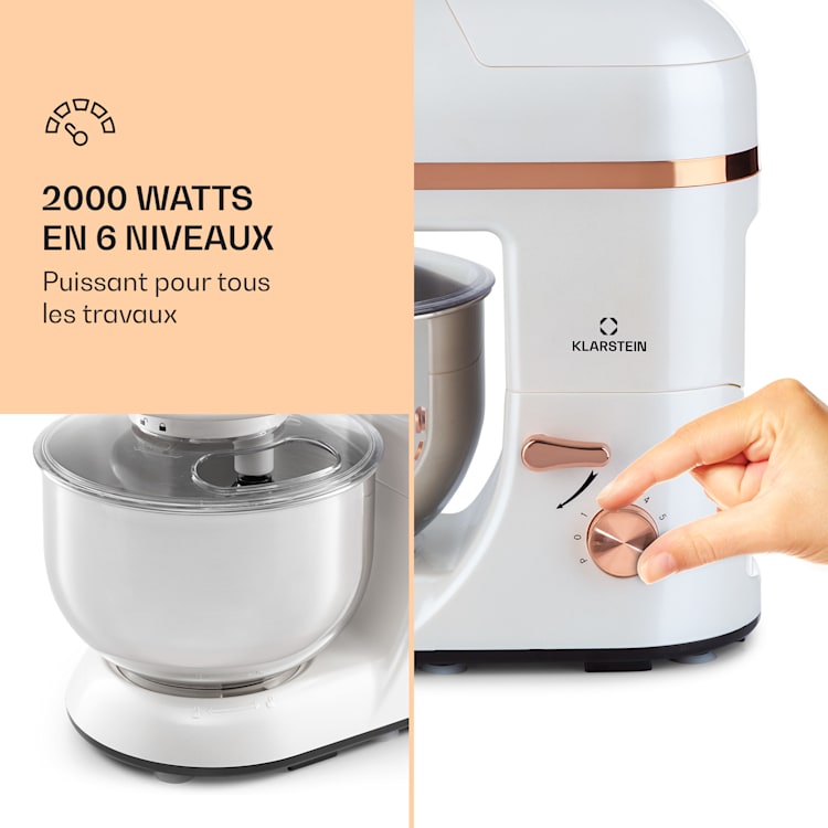 Lucia Elegance Robot ménager Mixeur Hachoir 1300W sans BPA Blanc
