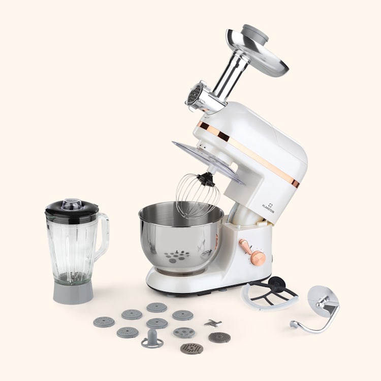 Lucia Elegance Robot ménager Mixeur Hachoir 1300W sans BPA Blanc