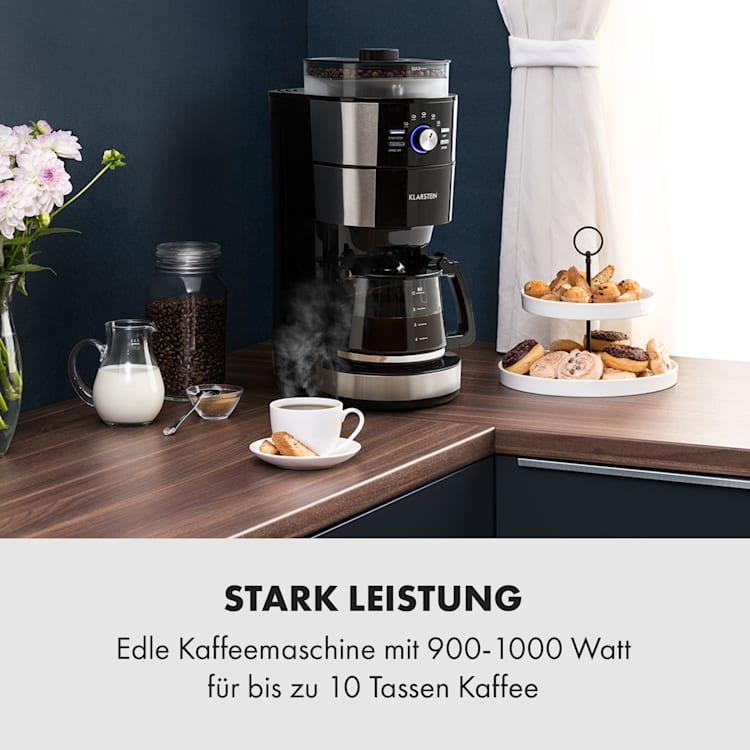 Grind & Brew Kaffeemaschine 900-1000W 10Tassen 1-Liter-Tank Mahlwerk