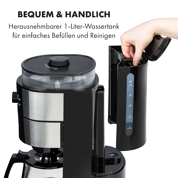 Grind & Brew Kaffeemaschine 900-1000W 10Tassen 1-Liter-Tank Mahlwerk