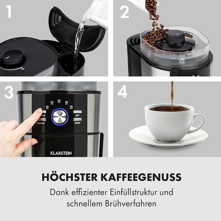 Grind & Brew Kaffeemaschine 900-1000W 10Tassen 1-Liter-Tank Mahlwerk