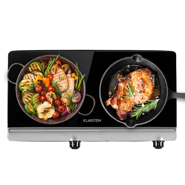 Vitrocerámica doble Cookbuddy 2400W 5 niveles de potencia