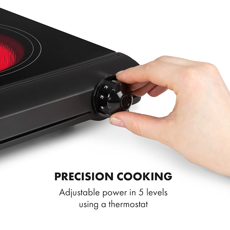 Cookbuddy table de cuisson double 2400 W 5 vitesses vitrocéramique Noir