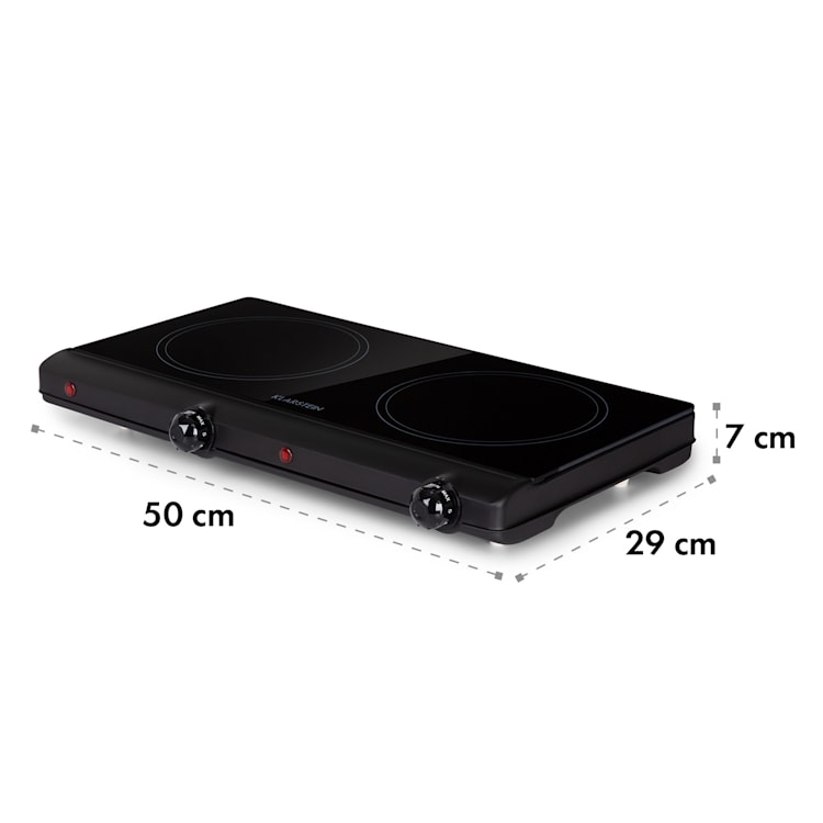 Cookbuddy Doppel-Kochfeld 2400W 5 Leistungsstufen Glaskeramik Schwarz