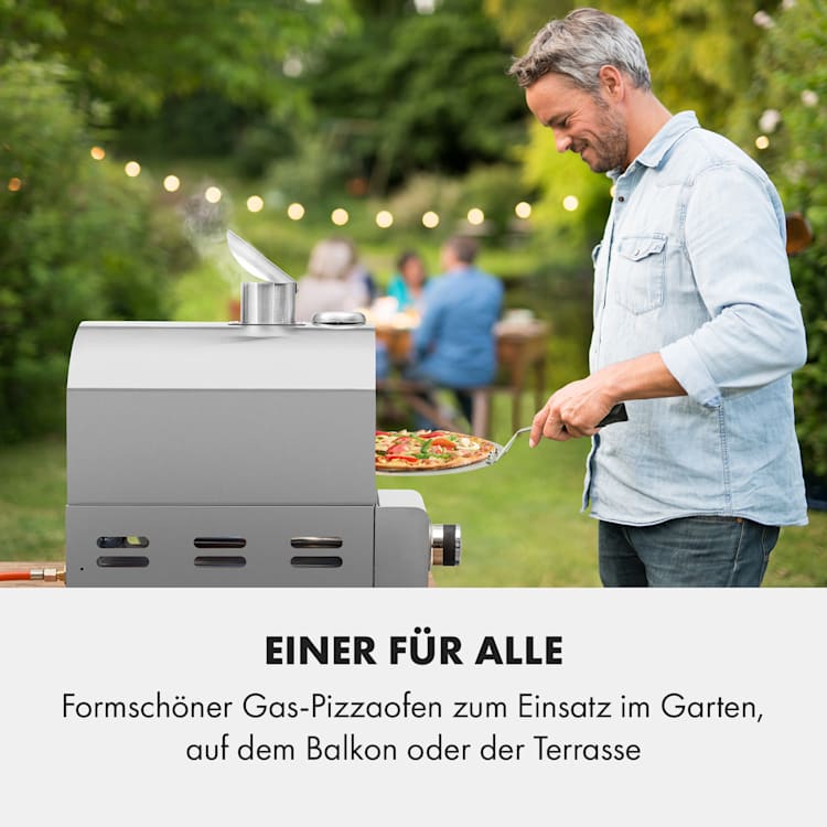 Pizzaiolo Neo Gas-Pizzaofen inkl. Pizzastein Thermometer Edelstahl
