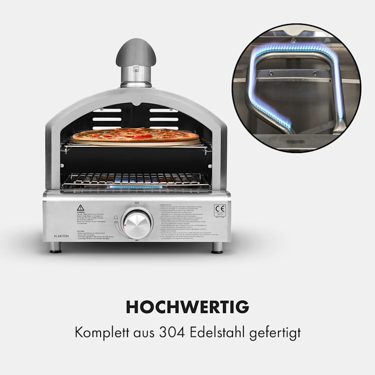Pizzaiolo Neo Gas-Pizzaofen inkl. Pizzastein Thermometer Edelstahl