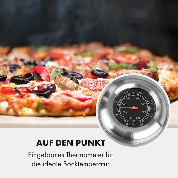 Pizzaiolo Neo Gas-Pizzaofen inkl. Pizzastein Thermometer Edelstahl