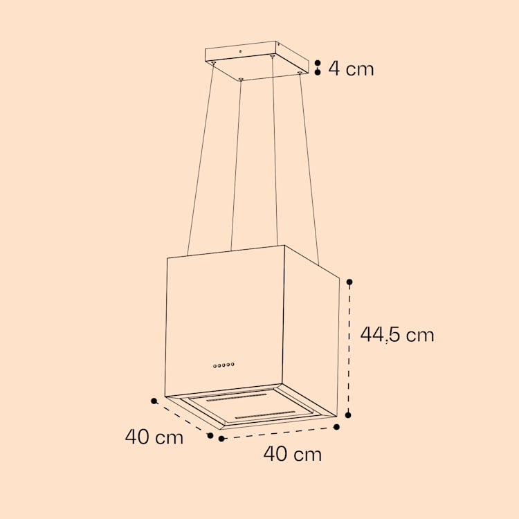 Kronleuchter Smart Inselabzugshaube 595m³/h App-Steuerung LED-Panel Schwarz