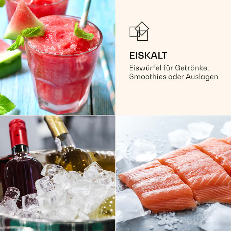 Icemeister 2G Eiswürfelmaschine 12kg/24h LC-Display Edelstahl Silber
