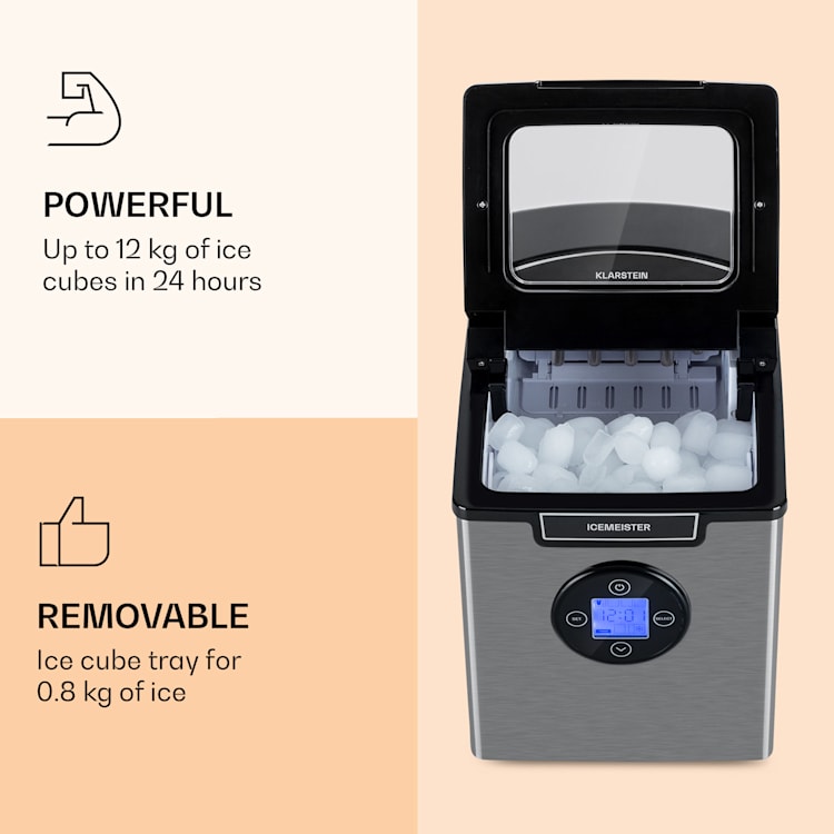 Icemaster 2G, jääpalakone, 12 kg/24 h, LCD-näyttö, ruostumatonta terästä