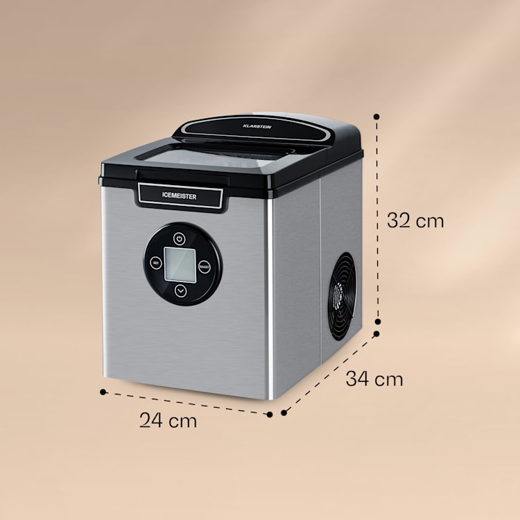 Icemeister 2G Eiswürfelmaschine 12kg/24h LC-Display Edelstahl Silber