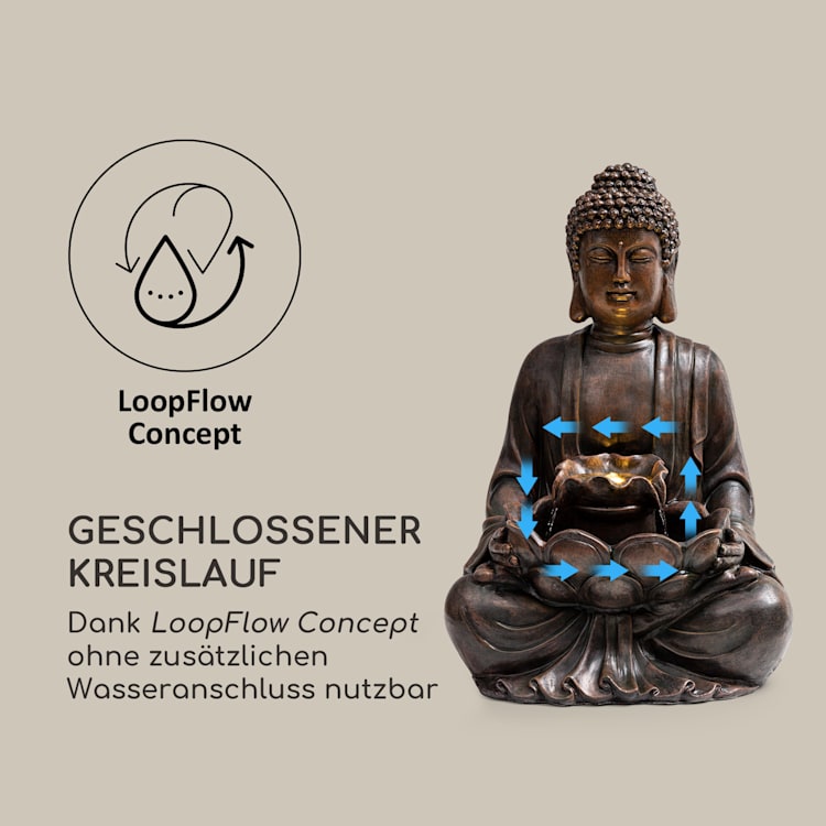 Dharma Solarbrunnen LED 48 x 72 x 41 cm (BxHxT) Polyresin