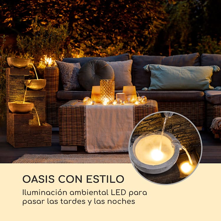 Fuente solar Fez LED 34 x 76 x 36 cm (ancho x alto x fondo) poliresina