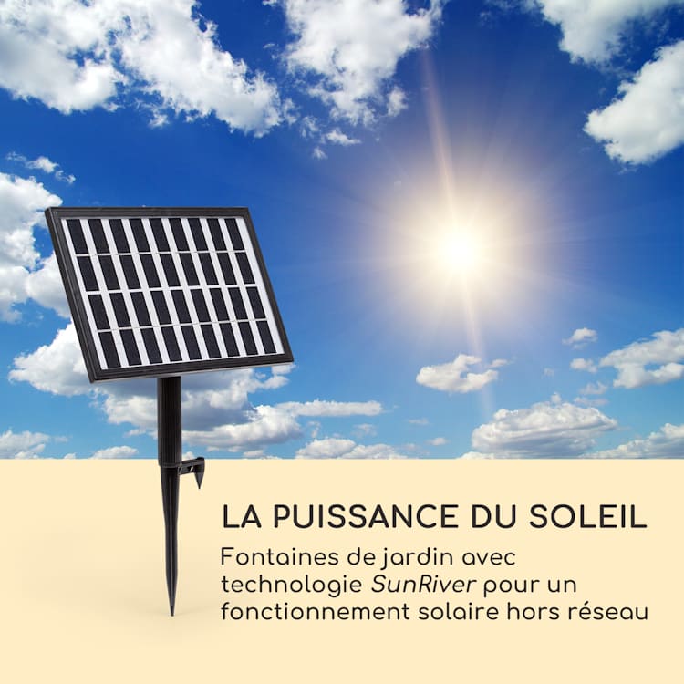 Fontaine solaire Fez LED 34 x 76 x 36 cm (WxHxD) Polyresin