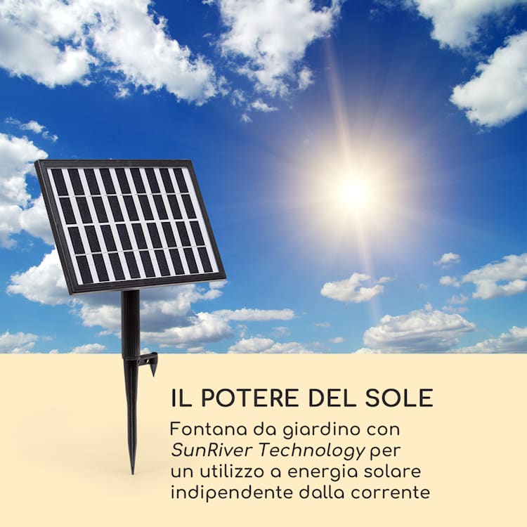 Fez, fontana solare, LED, 34 x 76 x 36 cm (LxAxP), poliresina
