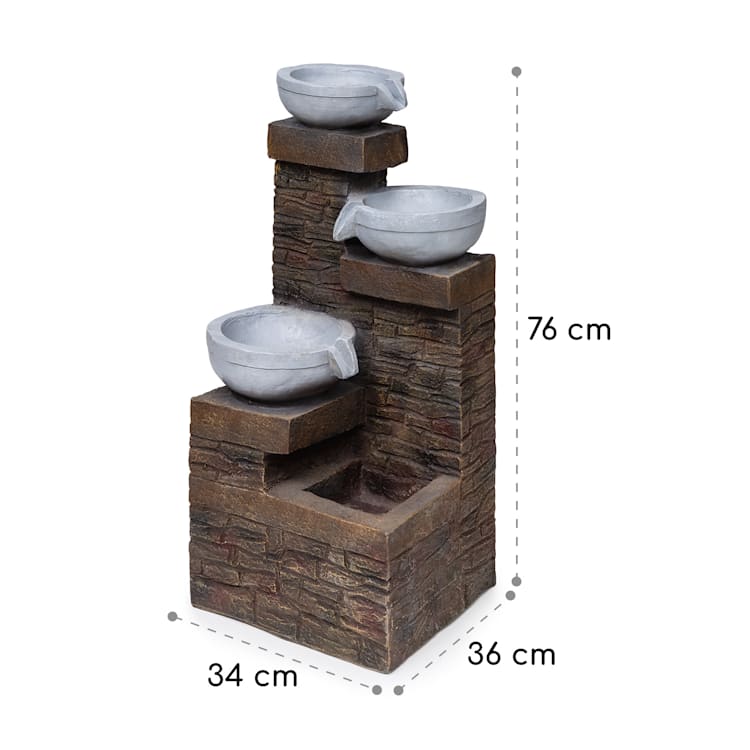 Fez Solar Fountain, LED, 34 x 76 x 36 cm (WxHxD), Polyresin