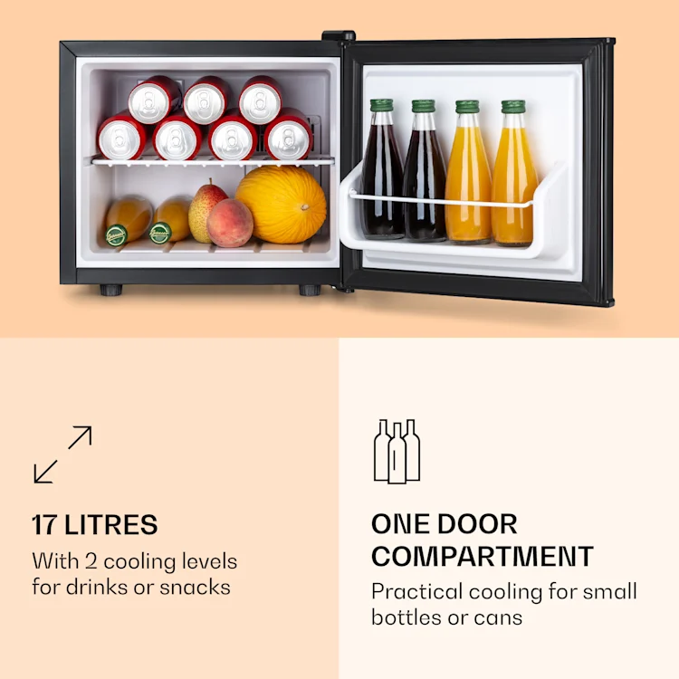Geheimversteck Mini Fridge 2 Levels 17Ltr. 26dB Thermoelectric Black