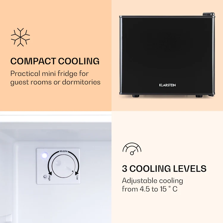 Geheimversteck Mini Fridge 2 Levels 17Ltr. 26dB Thermoelectric Black