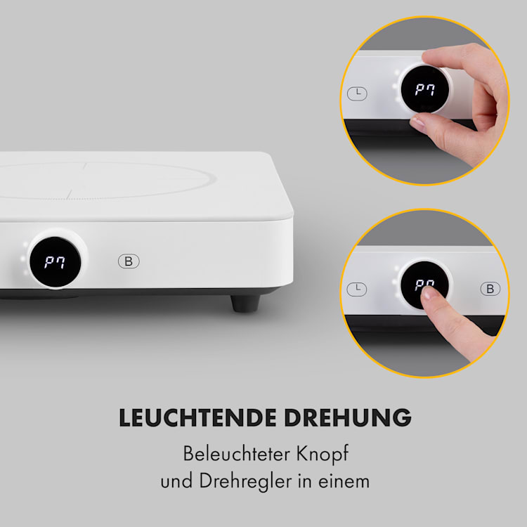 FutureChef Doppel-Induktionskochplatte 3000Watt 2 Kochfelder Weiß
