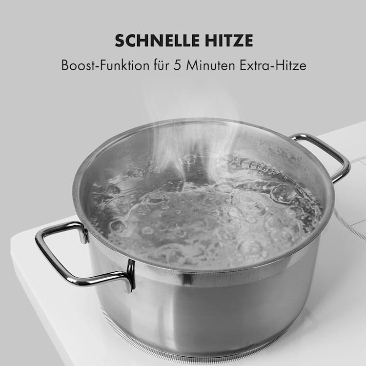 FutureChef Doppel-Induktionskochplatte 3000Watt 2 Kochfelder Weiß