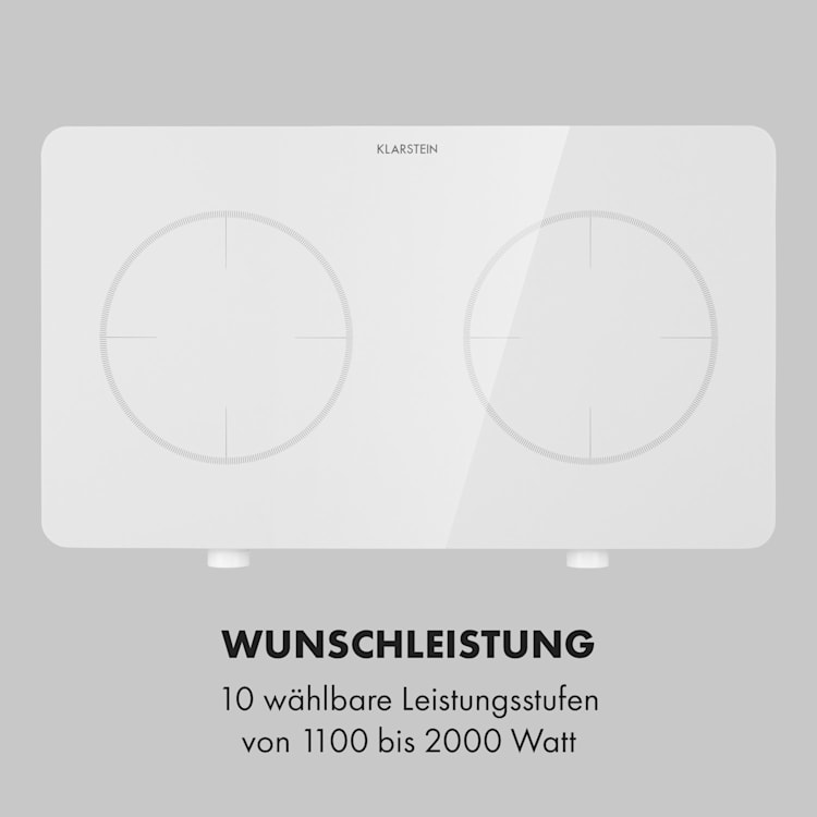 FutureChef Doppel-Induktionskochplatte 3000Watt 2 Kochfelder Weiß