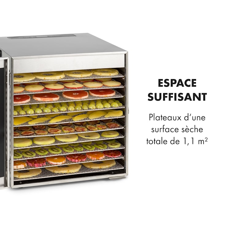 Captain Jerky 110 déshydrateur 1000 W 30-90 °C minuterie 24h inox 10 étages