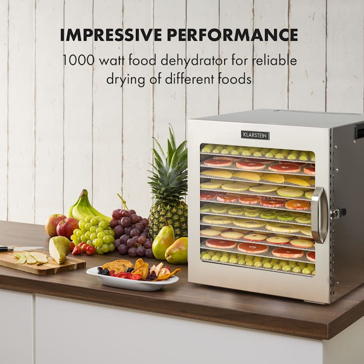 Captain Jerky 110, сушилня за храна, 1000 W, 30 - 90 ° C, 24 часа. таймер, неръждаема стомана