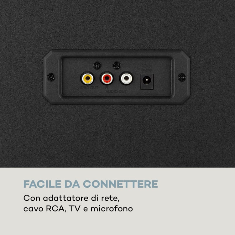 Rockstar Plus, impianto karaoke, bluetooth, USP, CD, effetto luci LED, RCA