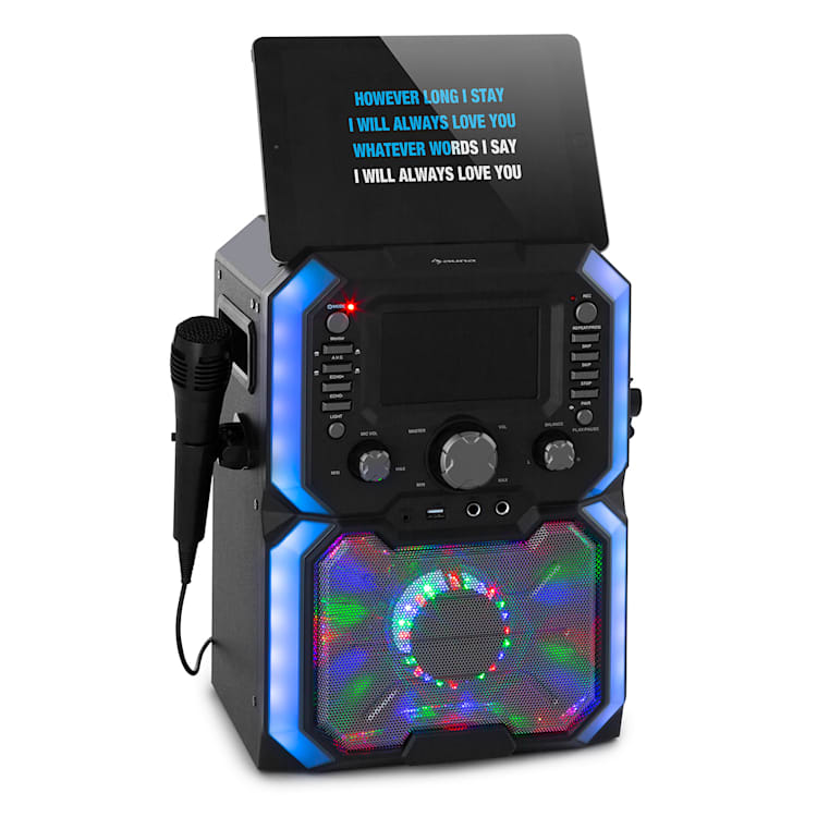 Rockstar Plus, impianto karaoke, bluetooth, USP, CD, effetto luci LED, RCA